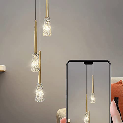 Mini lámpara colgante de cristal con detalles de latón y diseño elegante de suspensión minimalista 8