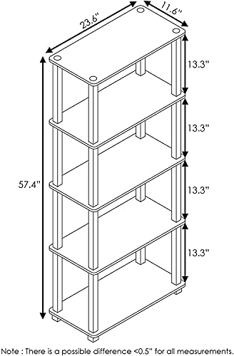 Image of Ash & Roh 5-Tier Multipurpose PVC Rack - Engineered Wood Wall Shelf for Bedroom, Living Room, Garage, Kitchen Storage Shelves (H-4.8 Feet | W-2 Feet | D-1 Foot) (5-Tier PVC Rack)