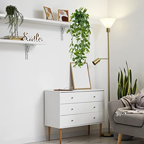 Artificial Hanging Plants, 4 Pack Fake Hanging Plant Fake Potted Greenery Plants Faux Eucalyptus Vine, Mandala Vine, String Of Pearls,Pea Pod Leaves In Pot For Home Room Indoor Outdoor Shelf Decor #TOP4