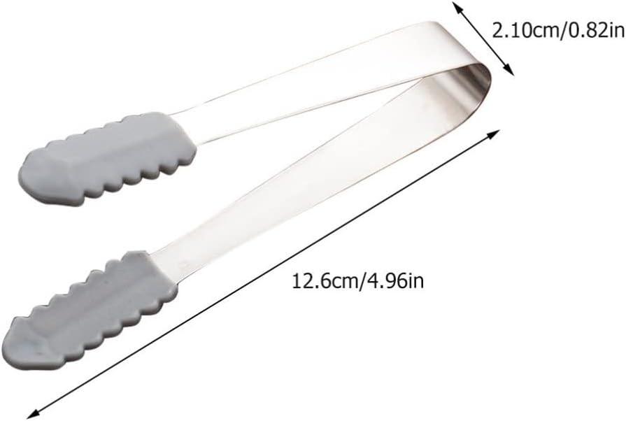3pcs Sugar Ice Stainless Steel Mini Serving for Sugar Cube Small Kitchen for Tea Party Wedding Home Restaurant Coffee Bar Silver Tongs(Silver 01)