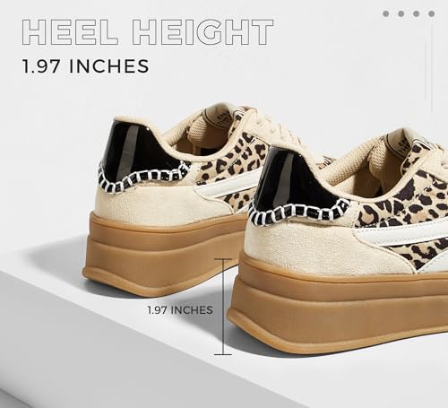 LUCKY STEP Platform Sneakers for Women Fashion Retro Thick Rubber Gum Sole Comfortable Tennis Skate Trainer Classic Walking Shoes Casual Streetwear3