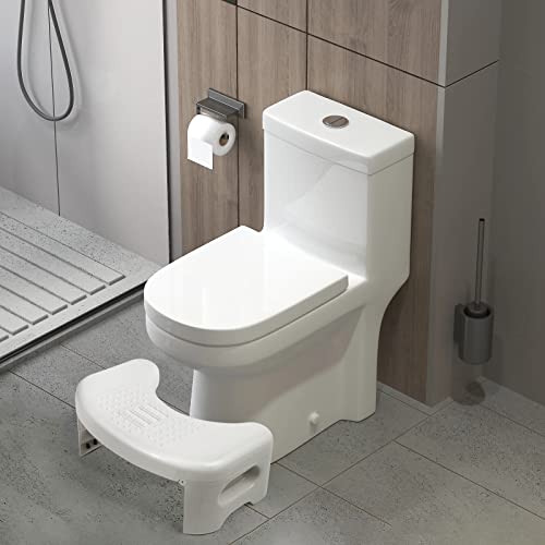 Foldable Toilet Potty Stool,Squatting Toilet Stool For Adults,Bathroom Poop Foot Stool With Non-Slip Mat,Toilet Assistance Steps Stool,White. #TOP2