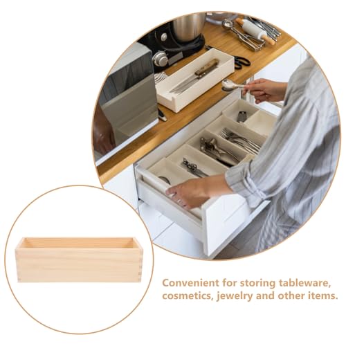 Organizador de cajones de madera BETOOKY para cubiertos y cocina 4