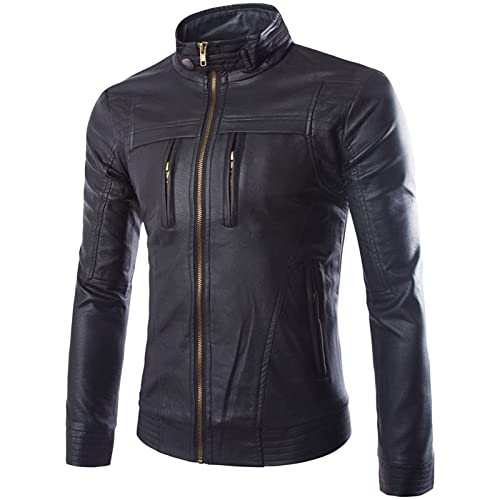 Veste De Moto à Col Montant Pour Homme Blouson Idéal Pour Vos Sorties D'Automne