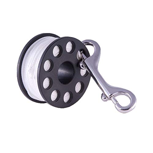 Hollis New Path Seeker Cave & Wreck Scuba Diving Finger Spool Reel (100') With Double Ended Stainless Steel Boltsnap #TOP21