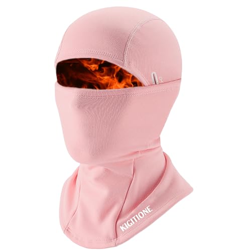 KIGITIONE - KIGITIONE Balaclava for Men Women, Breathable Ski Mask Thermal Fleece Winter Face Mask for Skiing Motorcycle Snowboarding (1, Pink)