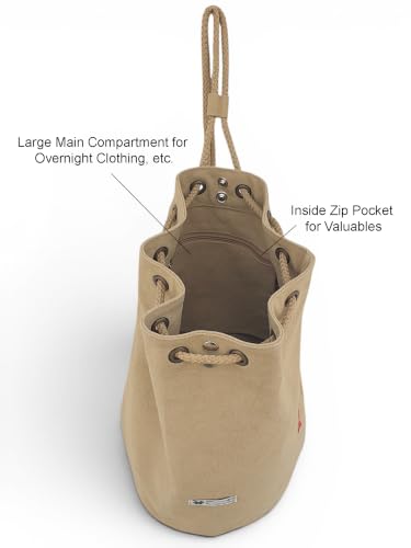 Image of The House of tara Distressed Canvas Backpack /Rucksack for Unisex | 20 Litres | Casual Cotton Bag with Spacious Compartment & Drawstring Strap | Suitable for Everyday Essentials