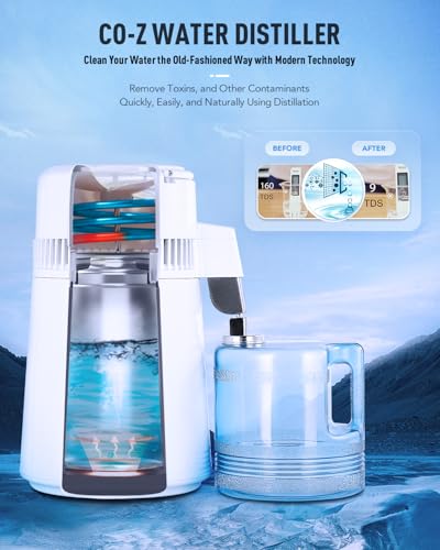 image for CO-Z 1.1 Gallon Water Distiller, 750W Countertop Home Office Counterto