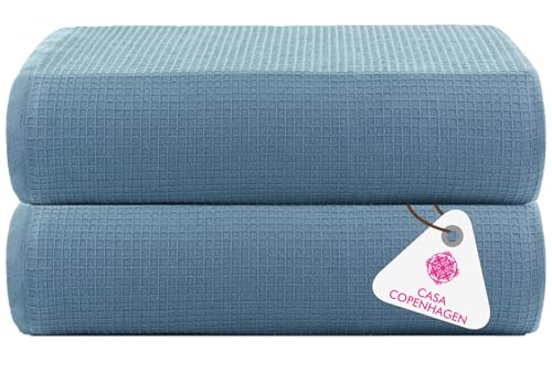 Casa Copenhagen – 2-teiliges Badetuch-Geschenkset, 600 g/m², Staubblau – Ansicht 1