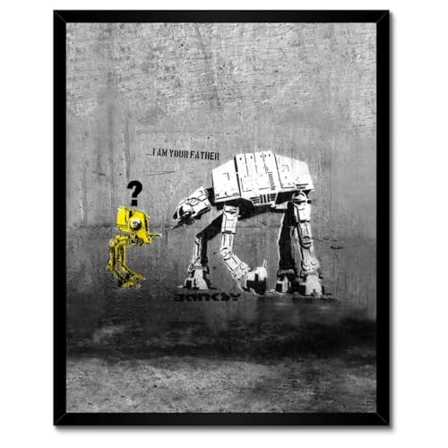 Poster Banksy I am your father avec cadre blanc 40 x 50 cm