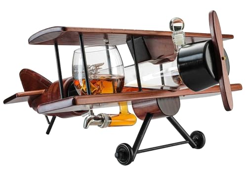Image of Whiskey Decanter with Antique Crystal Clear (Aircraft Model Decanter Set)