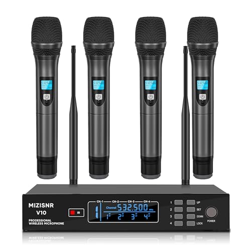 MIZISNR 4-Channel UHF Wireless Microphone System