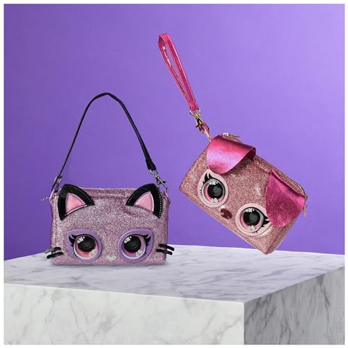 Purse Pets Clutch Purdy Purrfect Kätzchen - Kindertasche und Spielzeug in einem, Wird mit leuchtenden Augen in Regenbogenfarben lebendig, für Kinder ab 4 Jahren
