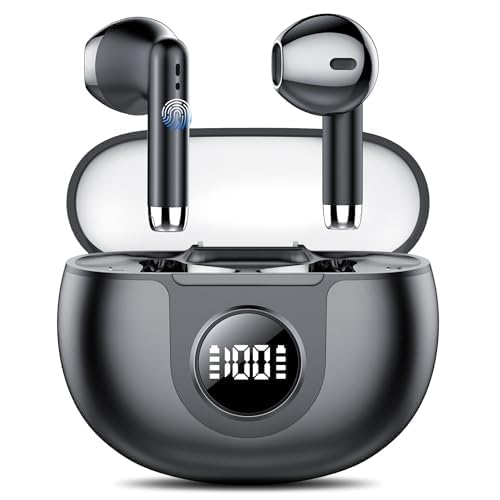 taopodo Wireless Earbuds, Bluetooth Headphones 5.3 Bass Stereo Sound 40Hrs Playtime, IPX7 Waterproof Earphones with 4 ENC Mic, LED Display in-Ear Headsets Sport Earbuds for iOS/Android Workout