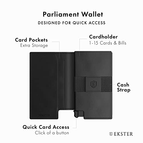 Image of Ekster - Parliament Pop Up Minimalist Wallet for Men - Mens Wallets Leather - RFID Blocking Card Holder Wallet with Push Button and Card Ejection - Leather Wallet - Easy Access