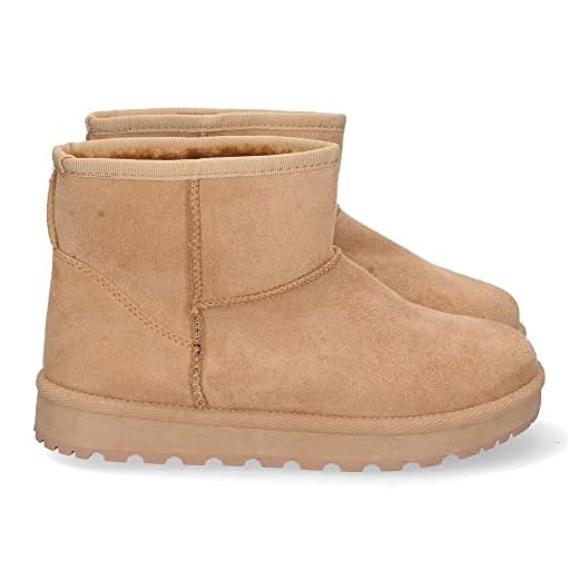 69644-Botin Australiano para Mujer, Comodo y Caliente, Forrado Interior con Pelo, Sin Cierre, Otono Invierno 2022. Talla 39 Camel