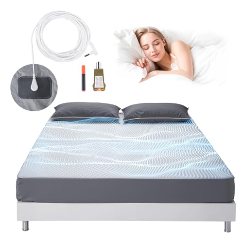 Image of VEVOR Grounding Sheets, King Size, 95% Cotton + 5% Pure Silver Fiber, Earth Grounded Fitted Bed Sheets, with Grounding Cord & Tester, for Improved Sleep & Wellness (Gray, King - 78 x 80 x 13 in)