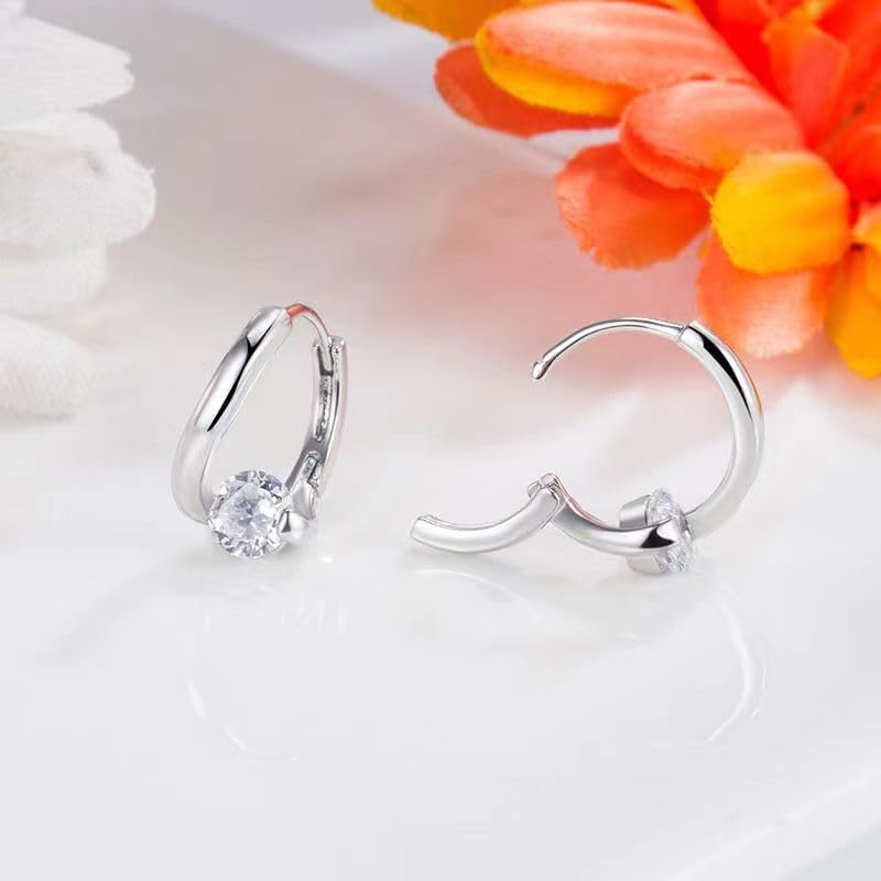 Lymphvity Germanium Earrings,Gold Silver Hoop Drainage Earrings,Dainty Zircon Earrings Jewelry for Women (2 Colors) - Image 2