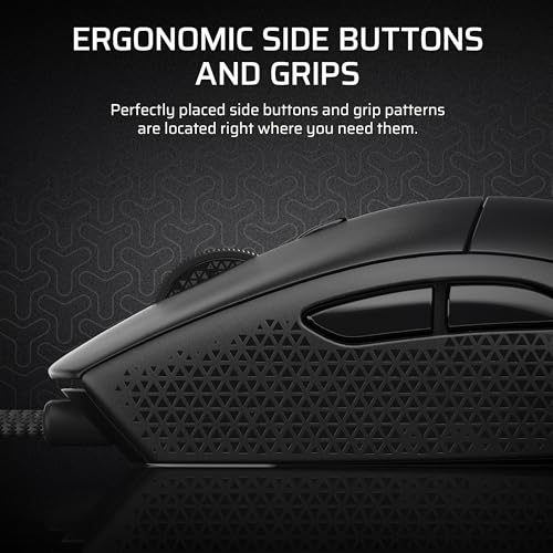 Image of Corsair M55 Wired Lightweight FPS Gaming Mouse - 16,000 DPI - Six Programmable Buttons - Textured Side Grips - Black