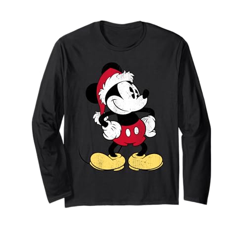 Mickey Santa Disney t-shirt long pour vos soirées de Noël en famille