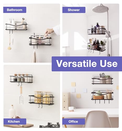 Image of KINCMAX Stainless Steel Wall Mount Multipurpose Mount Shelves Organizer, Soap Shampoo, Remote Stand