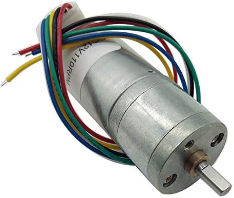DC Motor DC Geared Motor Encoder 6V 12V 24V High Speed 12 to 1930Rpm Adjustable Speed and Reversed Motors for Balance Smart Car - (Speed(RPM): 12V 12Rpm; Voltage(V): Package E)