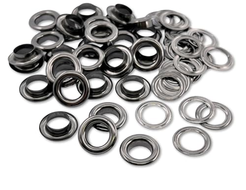 2[ハ12] 80組入 ハトメ 12mm 座金付 穴あけ 鉄製 ハトメ金具 鳩目 穴径12mm レザークラフト ハトメ 足長5.5mm 傘 径21mm 穴径12mm 80個入 黒ニッケル