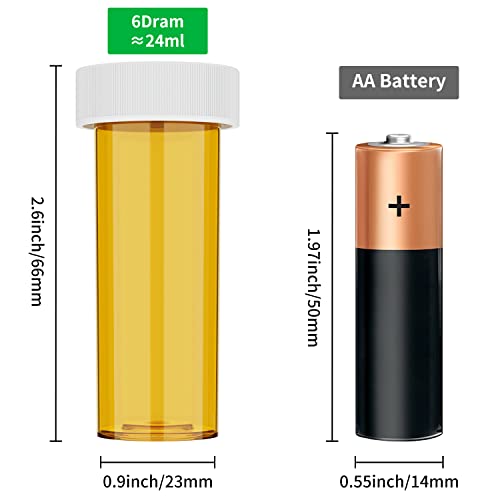 Image of Empty Plastic Medicine Pill Bottles with Child Resistant Caps, 6 Dram Small Prescription Medicine Containers Travel Pill Vials Clear Pill Case Organizers (60 Pack)