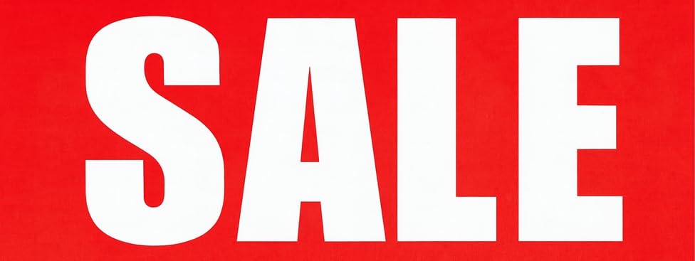 2x SALE Poster 120 x 40cm – Large Red Retail Display Sign with Bold White Text | Horizontal Format for Shopfronts, Windows & In-Store Promotions | Durable & Easy to Hang for Shops, Boutiques, Pop-Ups