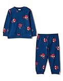 OVS Kids Pigiama in Puro Cotone Blu da Neonato Regular Fit con Stampe Spider-Man