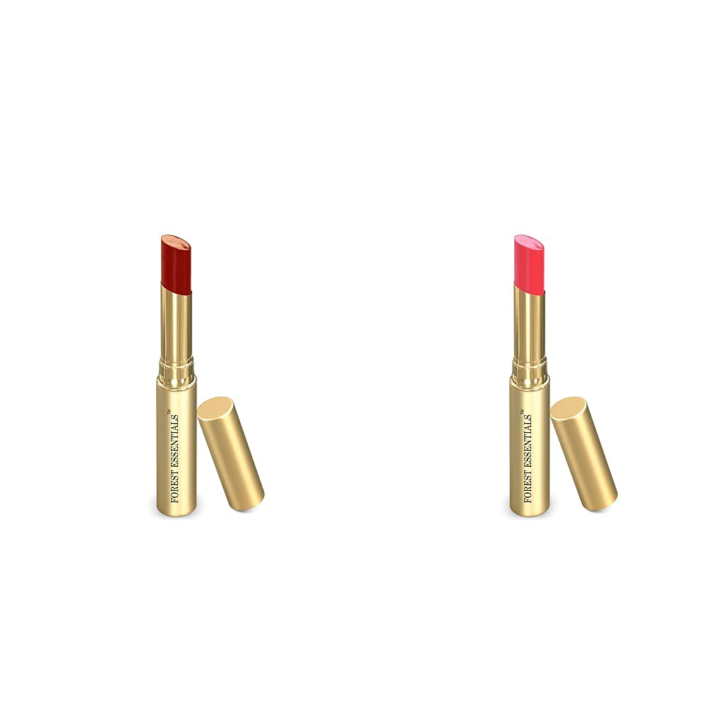 Forest Essentials Tinted Lip Serum Madhu Rasa Anar Rasa 2.2 g, Maroon (brownish crimson) & Forest Essentials Tinted Lip Serum Madhu Rasa Gulaab Jal 2.2g, Pink-picture-44