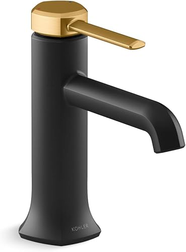 Kohler 27000-4K-BMB 27000-4BMB Componentes del grifo del fregadero del baño, 1.0 GPM, negro matebronce moderno