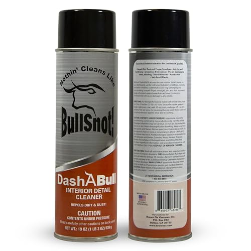 BullSnot! DashABull Car Interior Cleaner Foam - 19oz Smudge-Free Dashboard, Plastic & Vinyl Cleaner | Interior Detailing Spray for Cars, Trucks, SUVs | Protects Against Scratches with Floral Scent