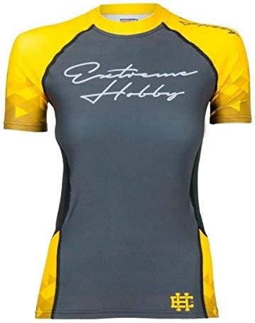 Womens MMA Sport-BH Top. Rapid Rash Guard. Yellow. Extreme Hobby. MMA Fightwear. Running. Training. Gym (size Large)