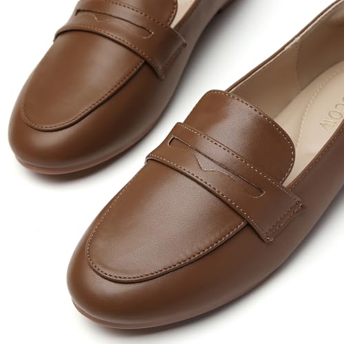 Image of Tilocow Women's Loafers Penny Loafers for Women Comfortable Round Toe Flats Fashion Work Dressy Shoes