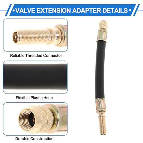 Image of Motoforti 1set 90 Degree Copper Tire Valve Extension with Durable Plastic 140mm Tyre Valve Inflation Adapter for Car Motorcycle RV Truck Bike