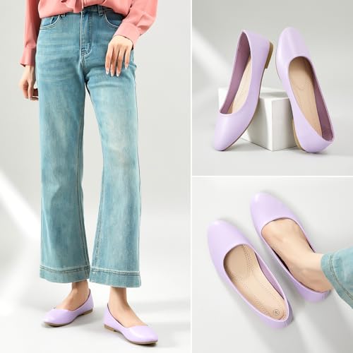 Image of Hash Bubbie Women's Flats Shoes Ballet Flats Dress Shoes Comfortable PU Leather Slip on Shoes for Women