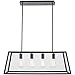Light Society Morley 4-Light Kitchen Island Pendant, Matte Black Shade with Clear Glass Panels, Modern Industrial Chandelier (LS-C104)