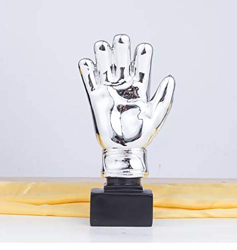 Trophée de Gants d'argent Football Football Gant Trophy Gardien de But Trophée Résine Souvenirs Accueil Décoration… - Image 4