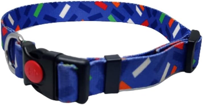 Printed Dog Collar - Large, Blue