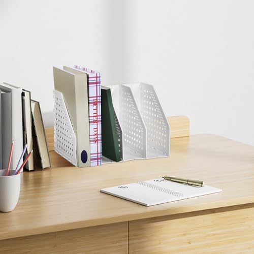 Plastique organisateur de bureau vertical pliable à compartiments de table - 4