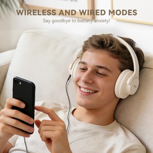 Image of KVIDIO Bluetooth Headphones Wireless Over Ear Headsets 65H Playtime