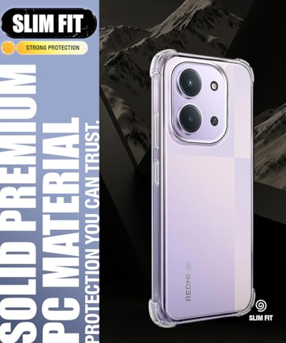 Image of WOW IMAGINE Ultra-Hybrid Crystal Clear Back Case for Mi Redmi 15C 5G | Poco C85 5G | Shockproof Design | Camera Protection Bump | Hard Mobile Back Cover with Cushioned Edges - Transparent