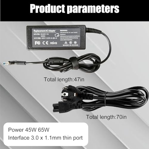 HP laptop oplaadkabel, 45 W 19,5 V 2,31 A laptop lader, voedingsadapter voor HP acculaders - Afbeelding 3