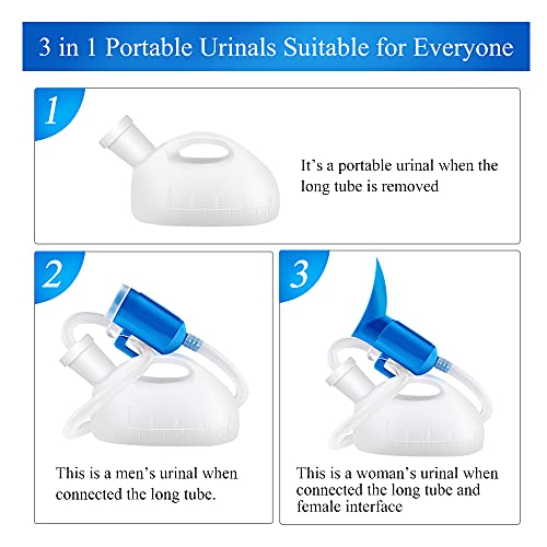 Portable Urinals For Women, Oocome Female Urinal Spill Proof Reusable Urine Bottles Potty Pee Bottle 2000Ml For Adults Elderly Car Travel Camping #TOP1