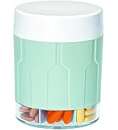 Weekly Travel Pill Organizer, Daily Supplement Organizer with 7 Large Compartments, Pill Box Case...
