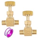 Breezliy 2 Piece Heavy Duty Brass Instrument Replacement Control Needle Valve 1/4