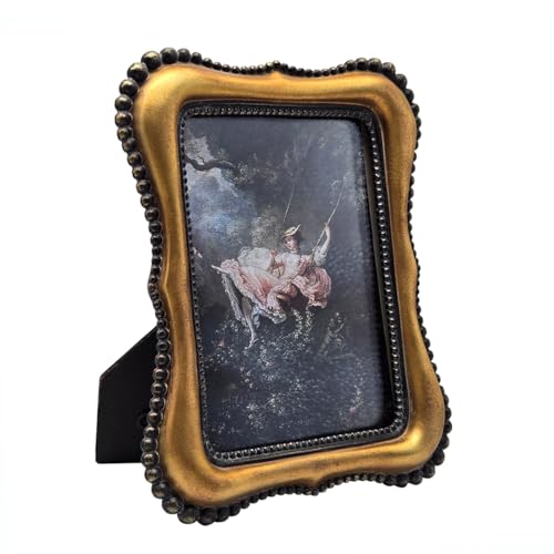 YULINK Vintage-Bilderrahmen, Antik-Bronze-Gold, kunstvoller Bilderrahmen, für Tischplatte und Wanddekoration… – Ansicht 6