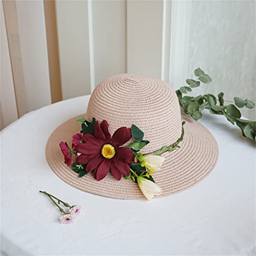 Sombreros de sol pour femmes - Chapeau d'été de plage à fleurs YXWYXWA