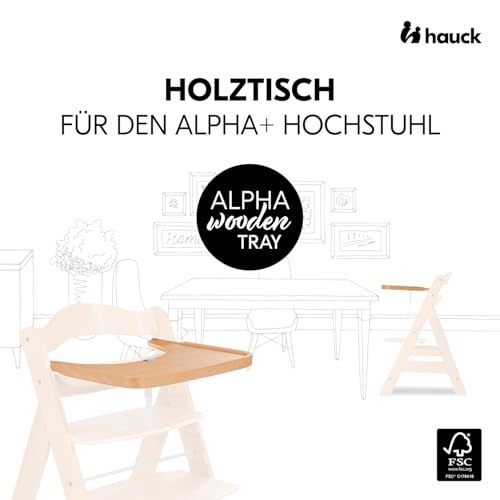 Hauck Essbrett & Tisch aus Holz für Alpha Hochstühle (Wooden Tray) - Natur – Ansicht 2